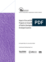 Impact of Sex and HIV Education Programs On Sexual Behaviors of Youth in Developing and Developed Countries