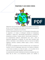 La Temperatura y Los Seres Vivos