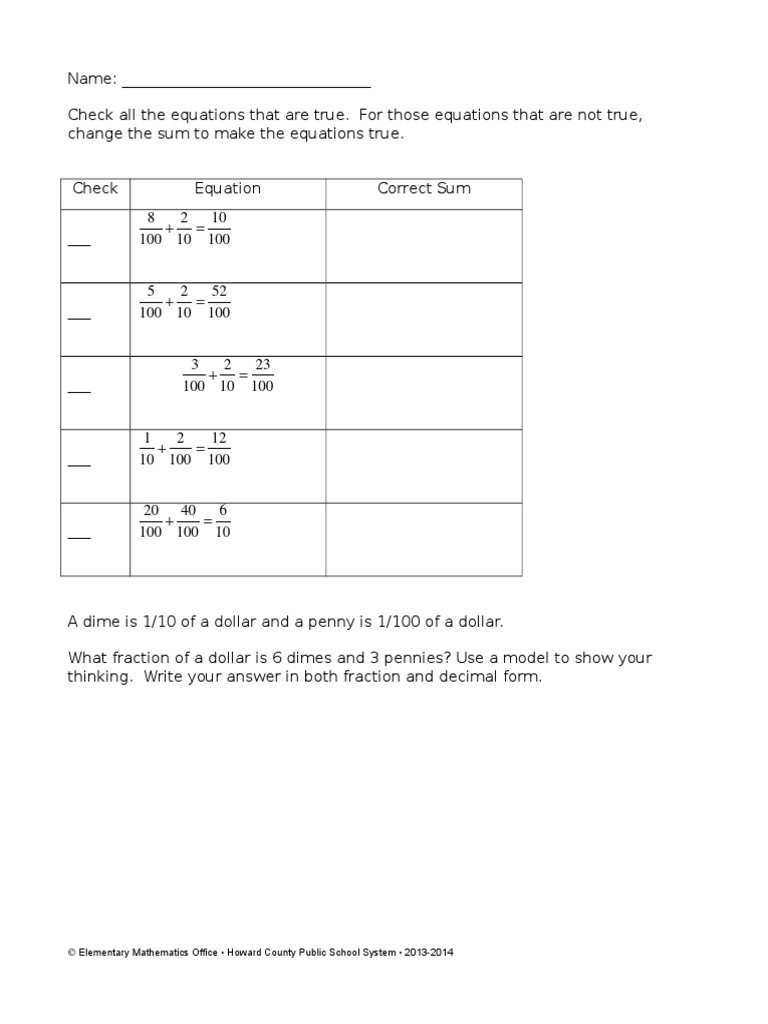 True/False Math Equations Worksheet | PDF | Career & Growth | Language ...