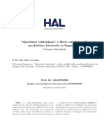 Questione Tristaniana e Libero Arbitrio Nella Produzione Letteraria in Lingua D'oïl