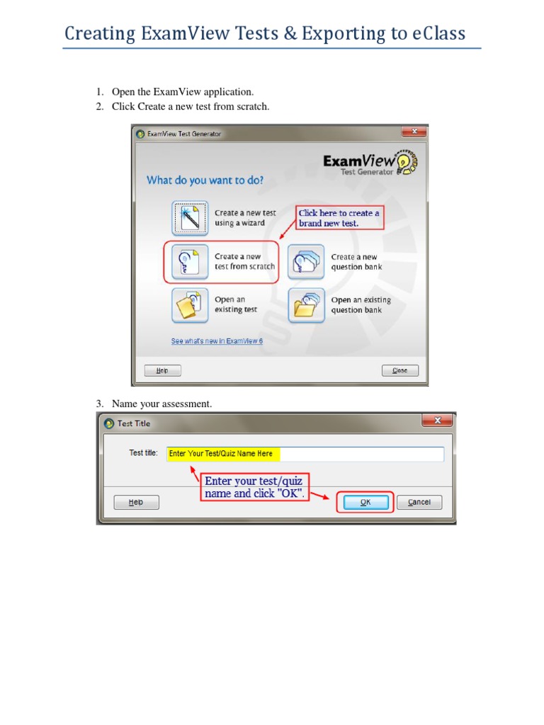 Create & Export ExamView Tests to eClass | PDF | Software | System Software