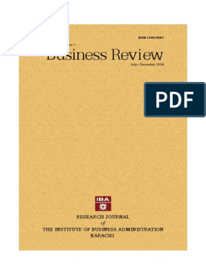 Business Review (Vol.1 No.1) | PDF | Null Hypothesis | Student's T Test
