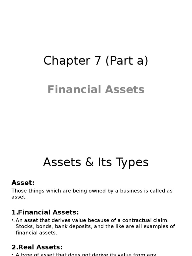 Overview of Financial Assets | PDF | Finance & Money Management