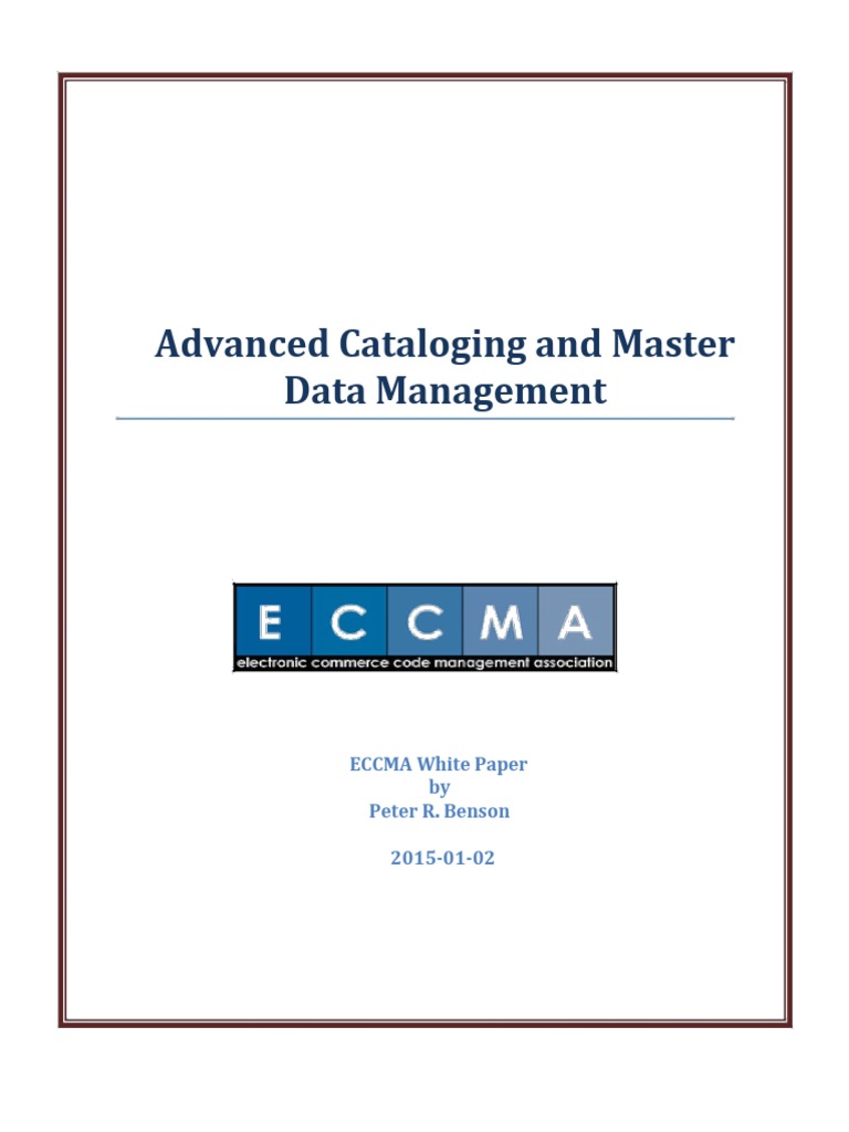 Advanced Cataloging and Master Data Management | PDF | Specification ...