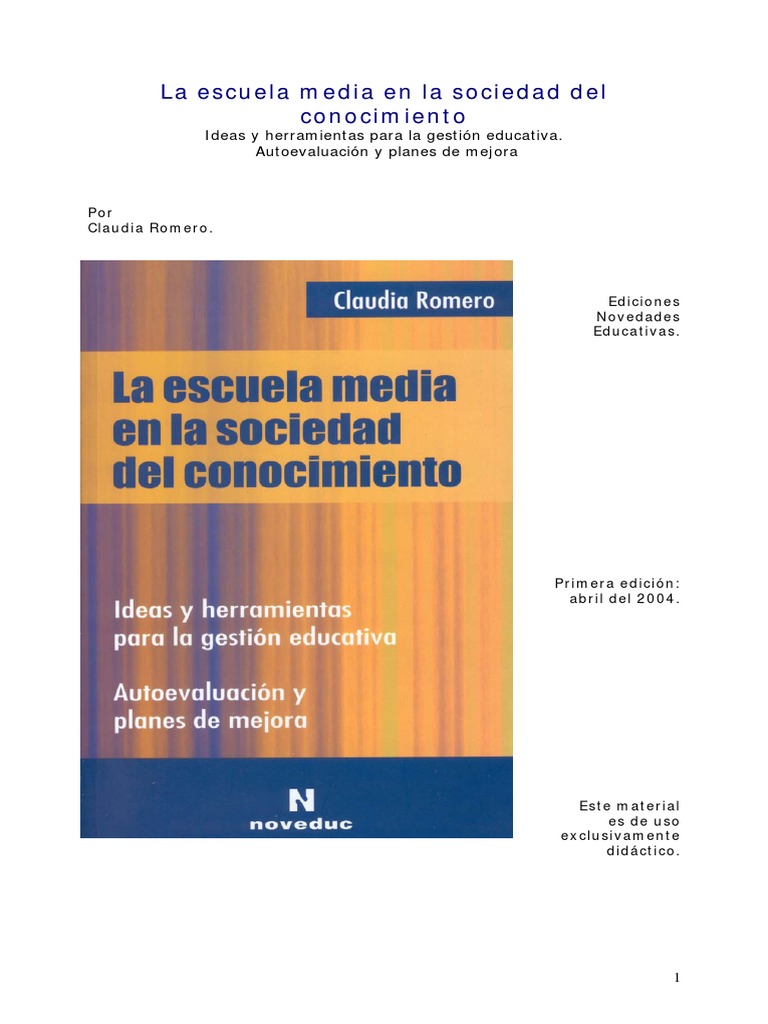 Gestión Educativa en la Escuela Media | PDF | Adultos | Juventud