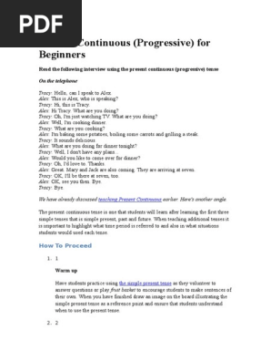 Present Continuous - Dialogues
