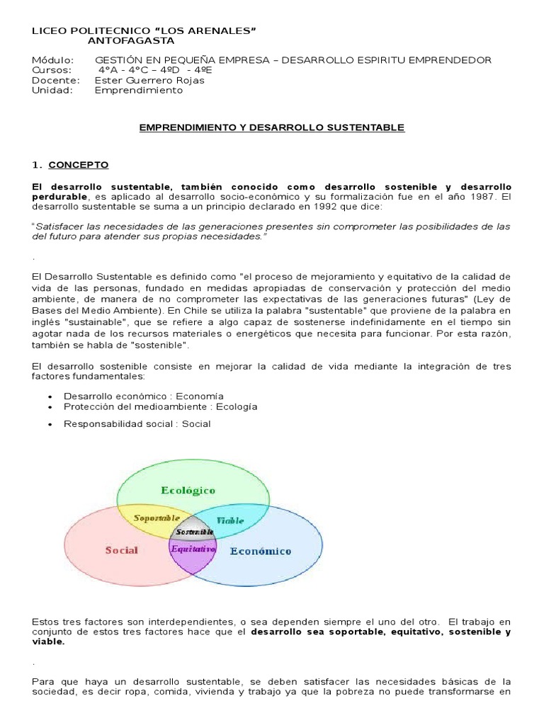 Emprendimiento y Desarrollo Sustentable | PDF | Desarrollo sostenible ...