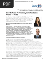 How to Avoid Post-Employment Retaliation Claims — Part 2 - Law360