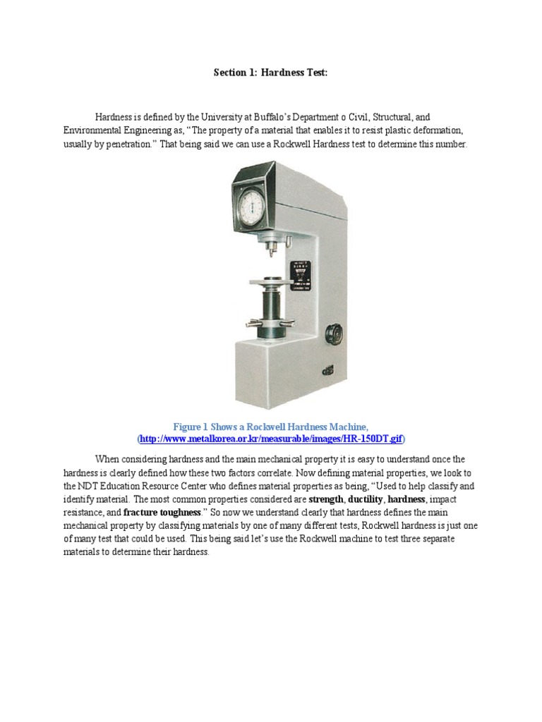 hardness test Hardness Ultimate Tensile Strength