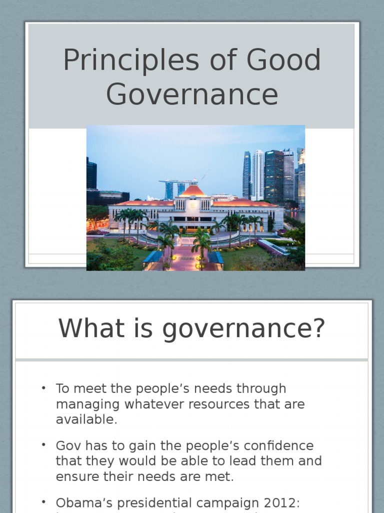 Principles of Good Governance in Singapore | PDF | Career & Growth