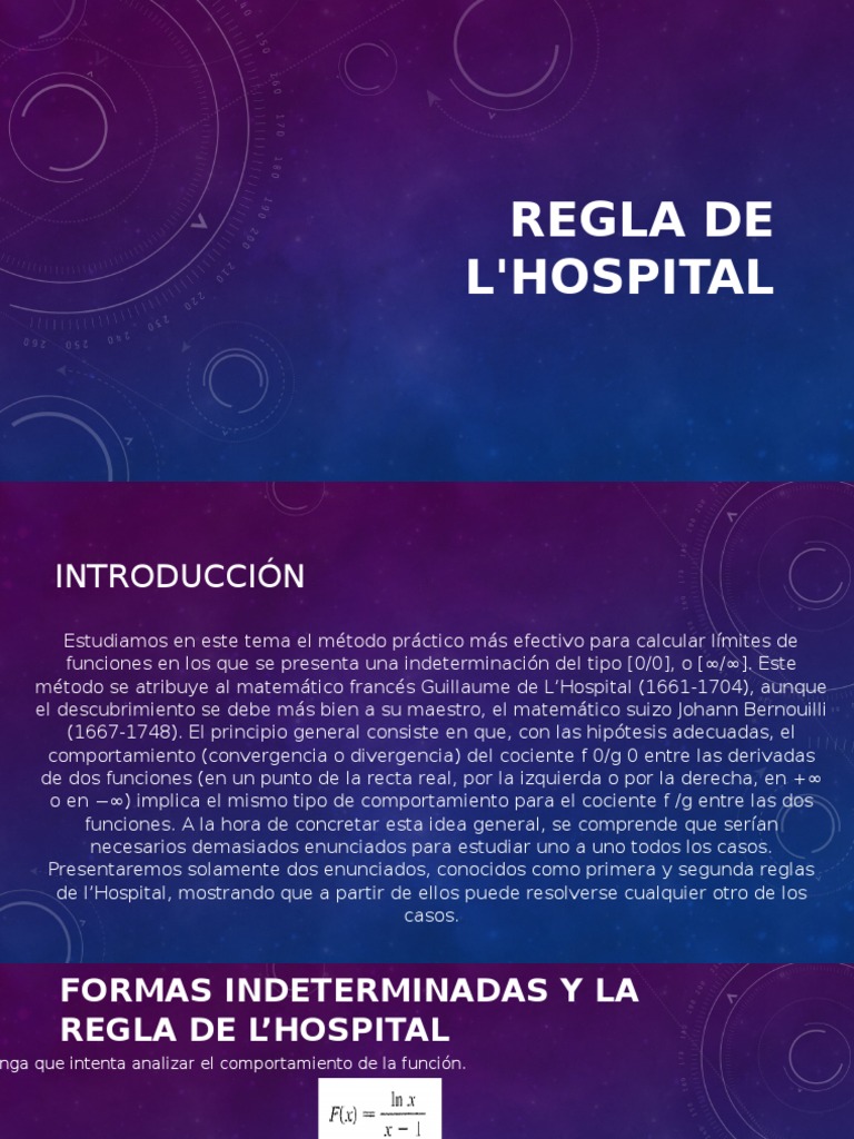 L Hospital | PDF | infinito | Fracción (Matemáticas)