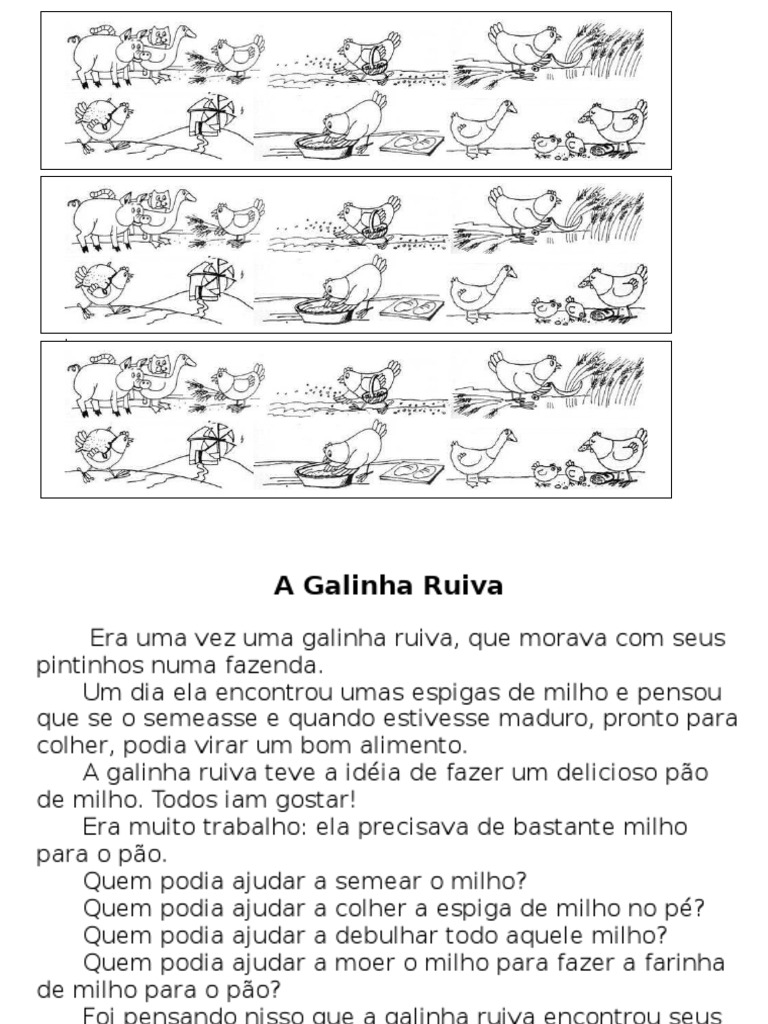 A Galinha Ruiva 5º Ano 2023, PDF, Milho