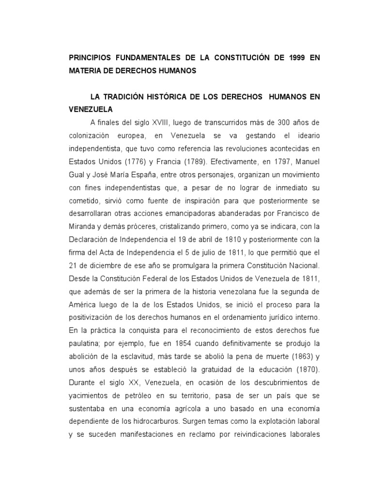 Historia de Derechos Humanos en Venezuela | PDF | Habeas corpus ...