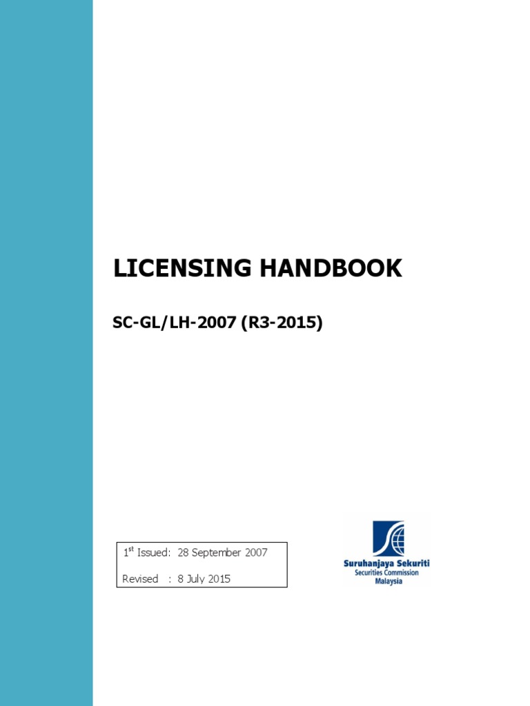 SC Licensing Handbook Overview | PDF | Investment Management ...