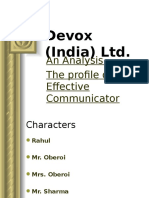 Devox (India) LTD - Case Study in Communication