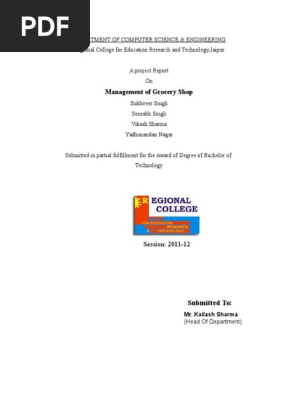 Management of Grocery Shop