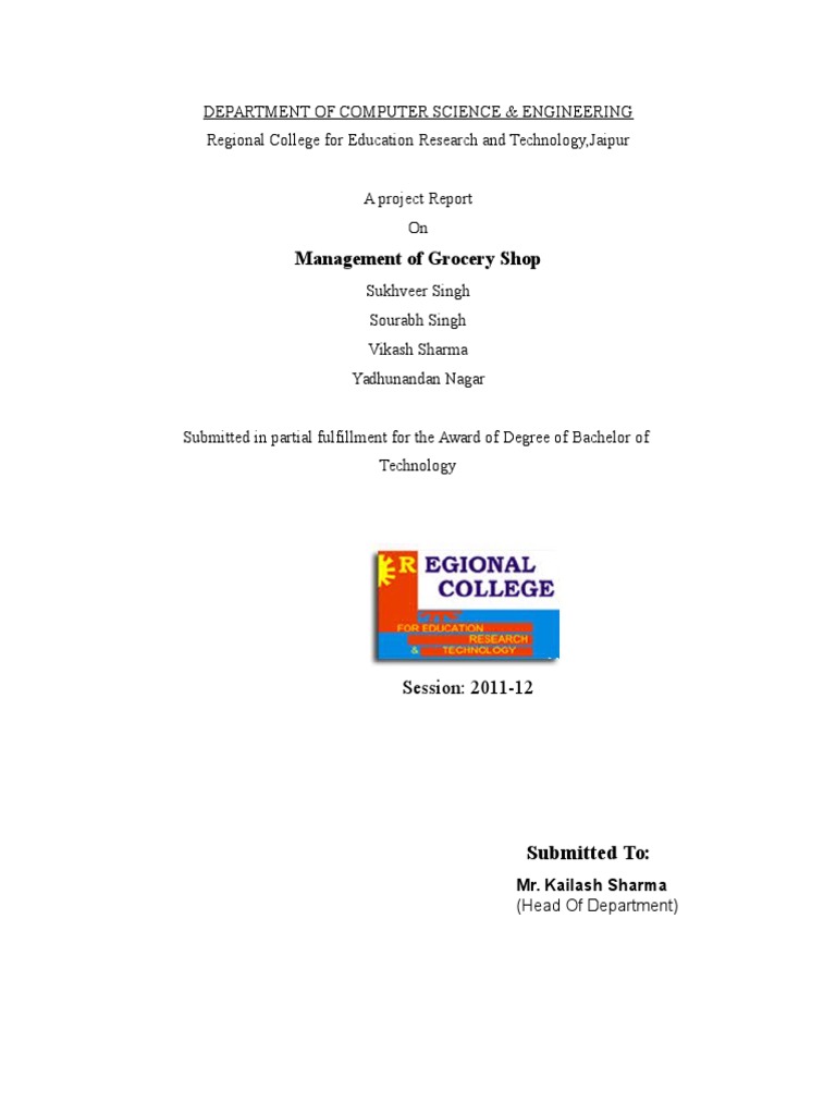 Grocery Shop Management System Project | PDF | Active Server Pages ...