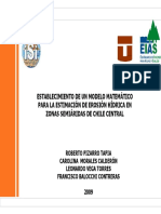 ESTABLECIMIENTO DE UN MODELO MATEMÁTICO PARA LA ESTIMACIÓN DE EROSIÓN HÍDRICA EN ZONAS SEMIÁRIDAS DE CHILE CENTRAL