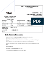 Drill Machine Procedure:: Safe Work Requirement