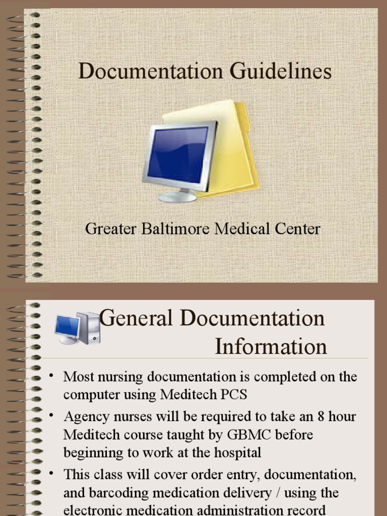 Documentation Guidelines Greater Baltimore Medical Center PDF