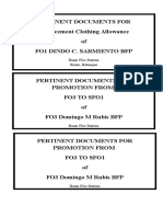 Pertinent Documents For Replacement Clothing Allowance of Fo1 Dindo C. Sarmiento BFP