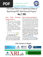 FPGA Design Platform in Engineering Colleges of Nepal Through XUP-Xilinx University Program"