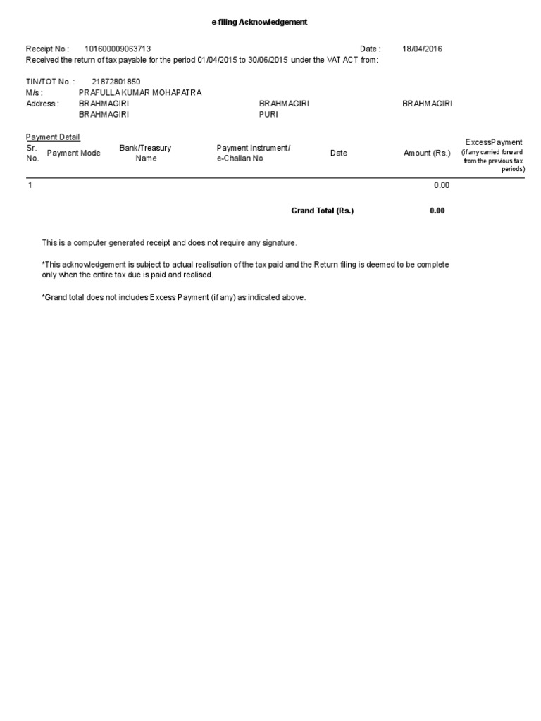 AcknowledgeReceipt 18-04-2016 2 | PDF