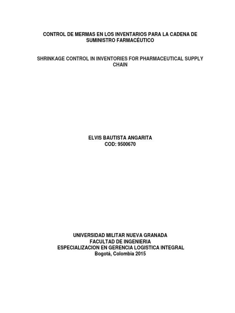 Control de Mermas en Inventarios Farmacéuticos | PDF | Gestión de ...