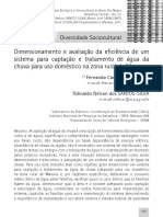 Dimensionamento de Sistema para Captação e Tratamento de Água da Chuva