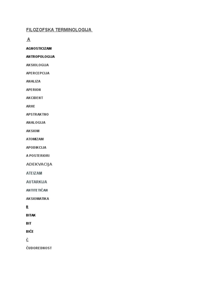 Filozofska Terminologija | PDF