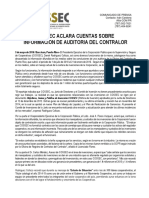 Comunicado de Prensa Cossec - Contralor