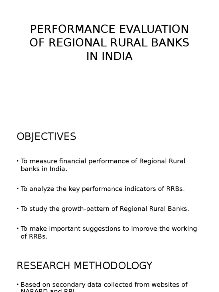 Evaluation of Regional Rural Banks in India | PDF