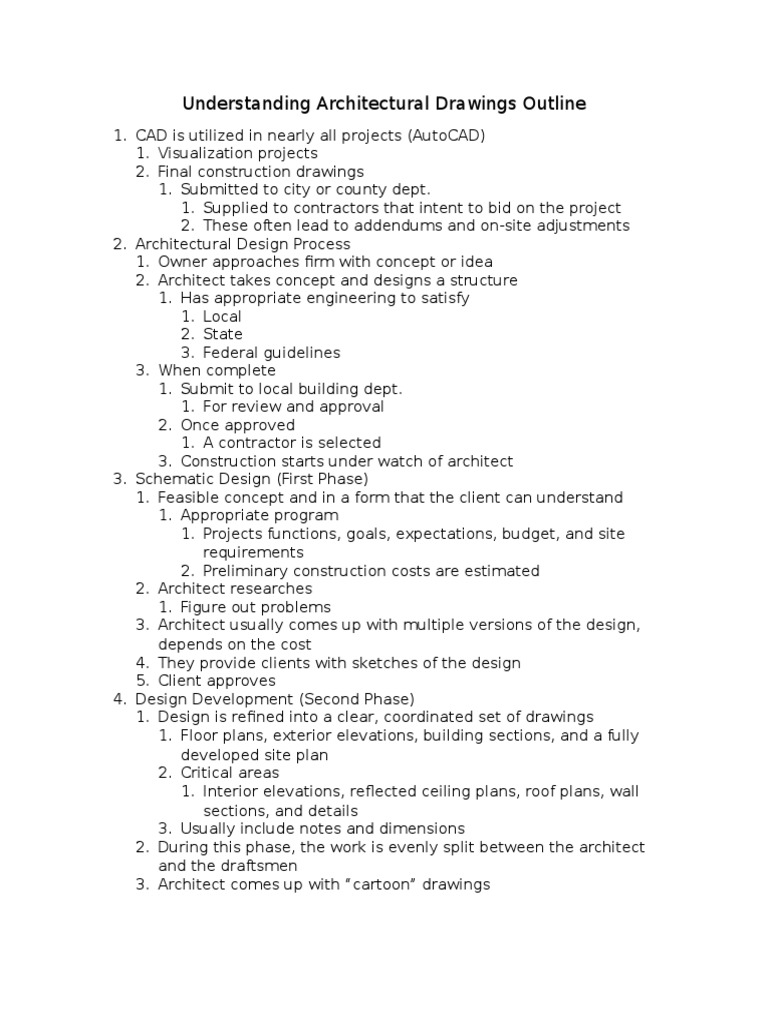 Architectural Drawings Overview | PDF | Architect | Construction Bidding