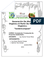 Generación de Abono Orgánico A Partir de Restos Orgánico Del Mercado Las Mercedes de La Ciudad de Juliaca Por Método de Lombricompos