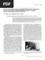 Effect of Various Kinds of Thermomechanical Treatment On The Structure and Properties of Steels Studied Using Acoustomicroscopic Methods