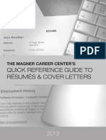 Quick Reference Guide To Résumés and Cover Letters