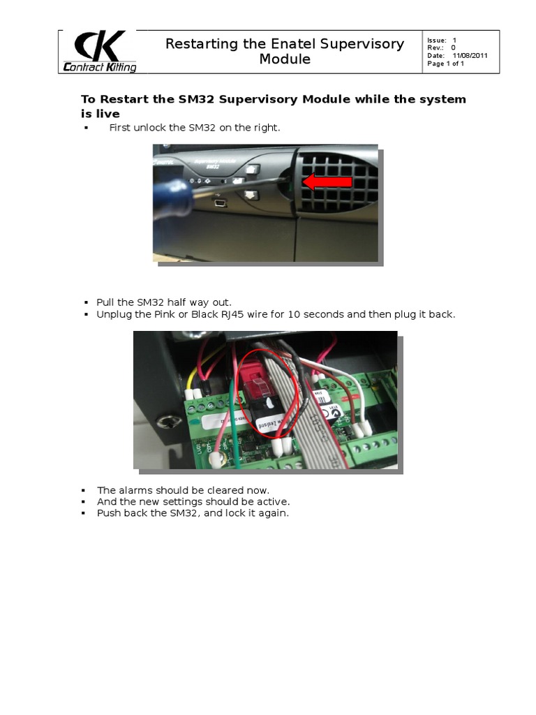 Restarting Enatel SM32 Module Guide | PDF