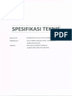 SPEK TEKNIS Jalan Simp. Padang Lowe - Kubu Baru - Baruah Gunuang