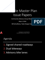 Bicycle Master Plan Issue Papers: Community Advisory Group Meeting May 4, 2016 Bill Schultheiss, Toole Design Group