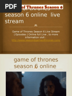 Download Game of Thrones Season 6 Online Live Stream by gotepisodeguide SN311520055 doc pdf