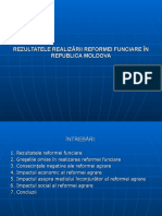 Rezultatele Realizării Reformei Agrare În Republica Moldova