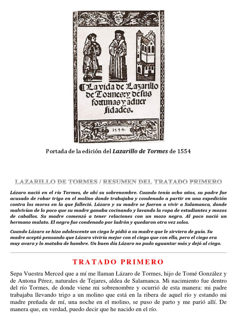 Lazarillo de Tormes 01 Tratado Primero (El Ciego) | PDF | Vino | Alimentos