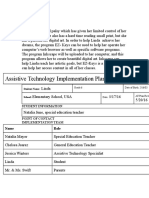 Assistive Technology Implementation Plan: Student Information