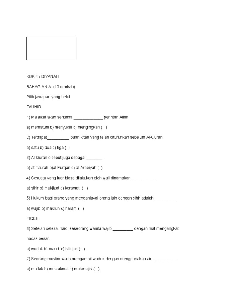 Contoh Soalan Jawi Upkk Tahun 5 - Soalan z