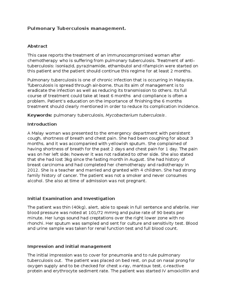 Case Report TB Tuberculosis Adverse Effect