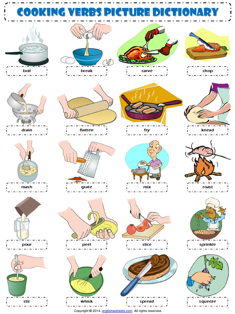 cooking-verbs-esl-picture-dictionary-worksheet