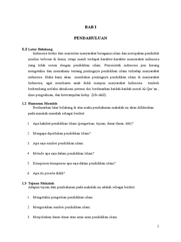 Makalah Pendidikan Islam