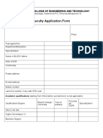 MBCET Faculty Application Form