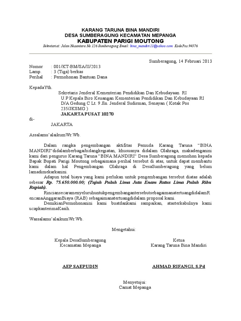 Contoh Surat Undangan Kegiatan Gotong Royong t