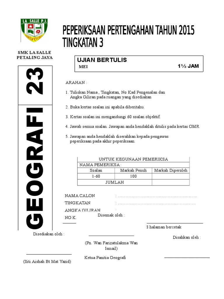 Muka Depan Pt3 Geografi Pdf